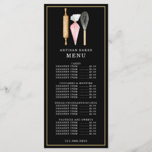Menu Boulangerie Pâtisserie Chef Cuisine Ustensiles Noi