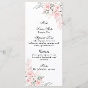 Menu bouquet rose pour quinceañera