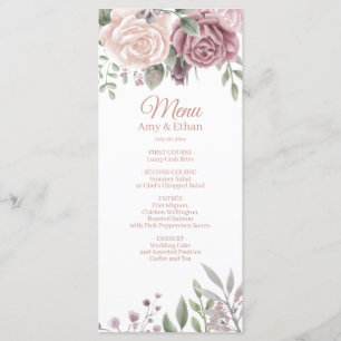 Menu Bouquet rose poussiéreux rustique de fleur