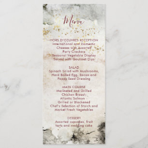 Menu Bourgogne Texte Gris Or Aquarelle Montagne Alpine