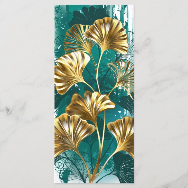 Menu Branche avec Feuilles d'or Ginko Biloba (Devant)