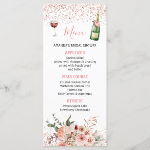 Menu Bravo pour aimer Fête des mariées rose pâle
