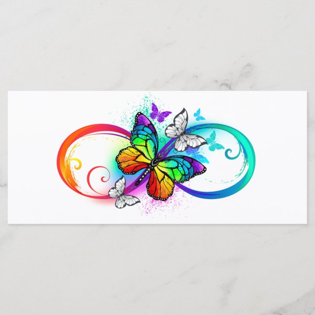 Menu Bright infinity with rainbow butterfly (Devant)