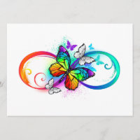Bright infinity with rainbow butterfly