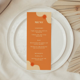 Menu Bright Orange Retro Mariage d'été