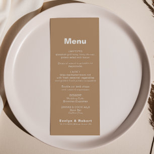 Menu Brown minimaliste Élégant