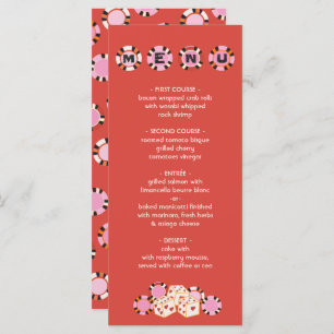 Menu Buffet Mariage Las Vegas Poker Chip Dice