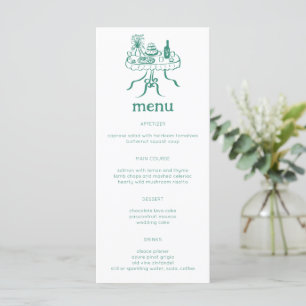 Menu Buffet Whimsical Table Doodle Croquis Moderne PERS