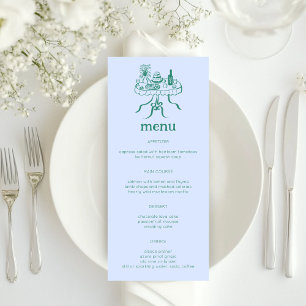 Menu Buffet Whimsical Table Doodle Croquis Moderne PERS