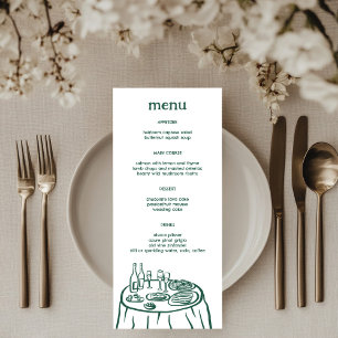 Menu Buffet Whimsical Table Doodle Croquis Moderne PERS