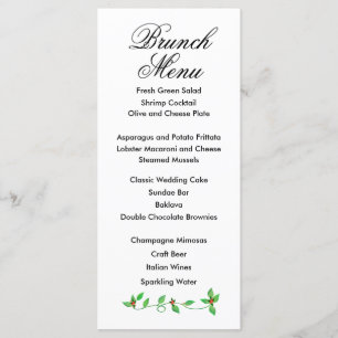 Menu Bufs roses sur Mariage Ivy vert