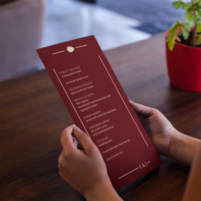 Menu Burgundy Autumn Wedding (Créateur téléchargé)