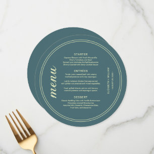 Menu Cadre Classique sur fond Bleu Marine, mariage