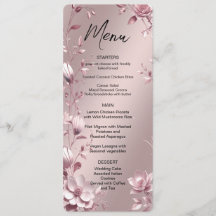 Menu Cadre Floral Rose Délicat