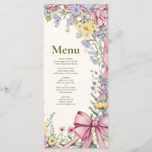 Menu Cadre floral vintage mariage