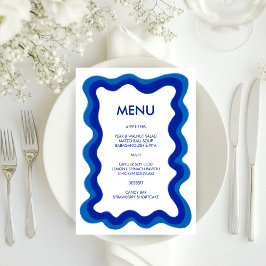 Menu Cadre vague moderne chic bleu Custom Bar Bat mitzv
