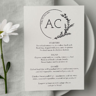 Menu Cadres De Foliage Minimal Soft White Mariage Récep