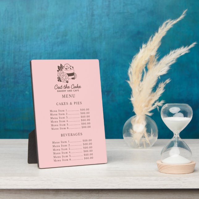 Menü "Cake Logo Bakery Business Price" Fotoplatte (Seite)