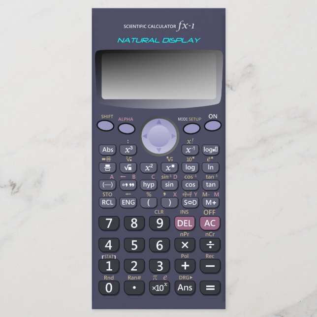 Menu Calculatrice scientifique (Devant)