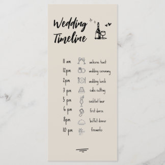 Menu Calendrier de mariage illustré à la main en gris r
