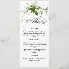 Menu Calligraphie aquarelle pour mariage de Greenery Bo