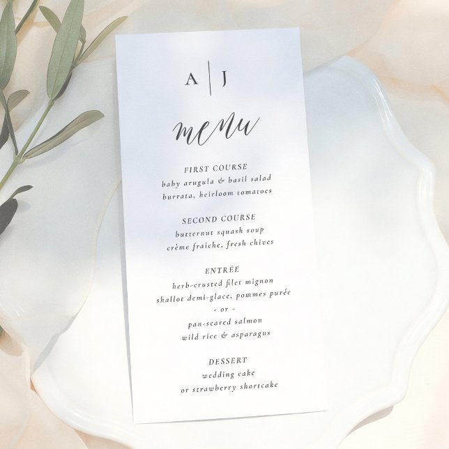 Menu Calligraphie de monogramme de mariage simple scrip (Créateur téléchargé)