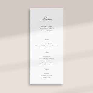 Menu Calligraphie formelle Classique Ivoire Simple Mari