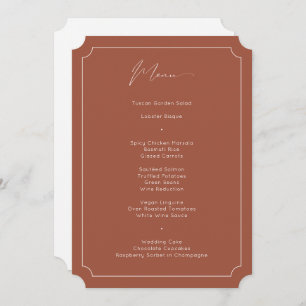Menu Calligraphie formelle classique Mariage en terre c