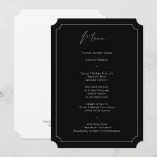 Menu Calligraphie formelle classique Mariage noir solid