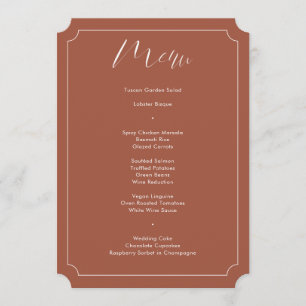 Menu Calligraphie moderne Script Terracotta Mariage
