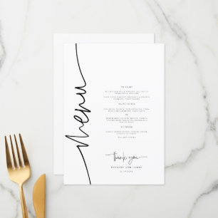 Menu Calligraphie Whimsical Dîner Mariage moderne