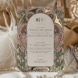 Menu Card Art Nouveau Wedding Gold Akzente Folieneinladung<br><div class="desc">Genießen Sie die zeitlose Eleganz der Jugendstil-Ära mit dieser wunderschön gestalteten Hochzeitseinladung. Die Vorderseite der Einladung besteht aus einer harmonischen Mischung aus blütendem Rosa und schlaugrünen Blumenarrangements und umschließt ein Monogramm, das die Initialen des Paares elegant in einem goldenen Ton kombiniert. Auf der anderen Seite entfaltet die Einladung ein atemberaubendes...</div>