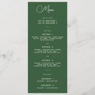 Menu Card - Suite Wrightsville Manor Menükarte