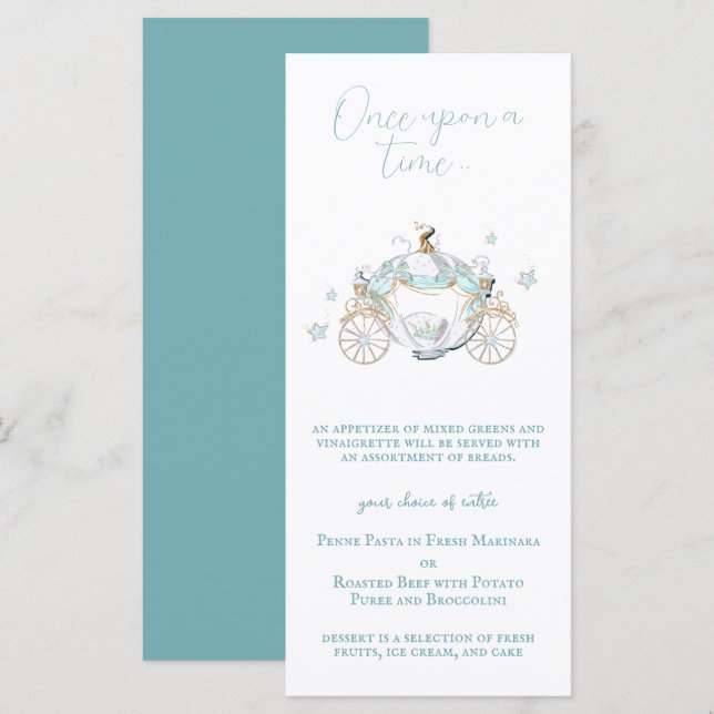Menu Carrosse de conte de fées de Cendrillon (Devant / Derrière)