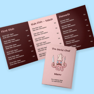 Menu Cartoon Chef Squid