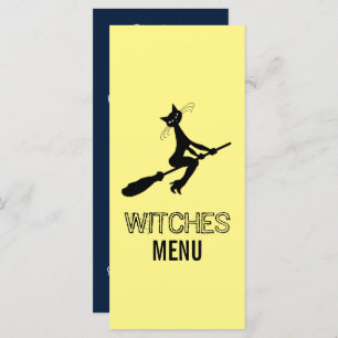 Menu Cat On Broomstick Party