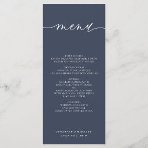Menu Cérémonie de Mariage simple moderne de la Marine