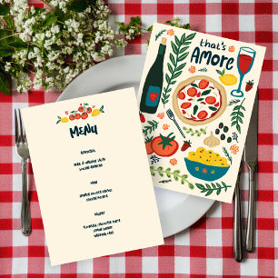 Menu C'est Amore Italien Food Love Whimsical CUSTOM