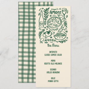 Menu C'est l'Amour PERSONNALISÉ Nourriture italien