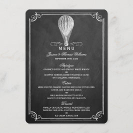 Menu Chalkboard Hot Air Balloon Collection Mariage