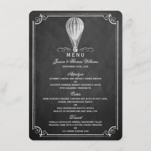 Menu Chalkboard Hot Air Balloon Collection Mariage