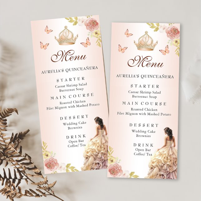Menu Champagne Princesse Robe Quinceañera Anniversaire (Créateur téléchargé)