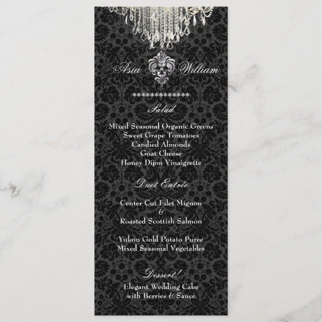 Menu Chandelier en cristal PixDezines/damask/menu (Devant)