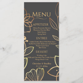 Menü "Charcoal & Gold Wedding" Menükarte