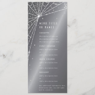 Menu Chic Argent Gris Diamant Araignée Web Appartement