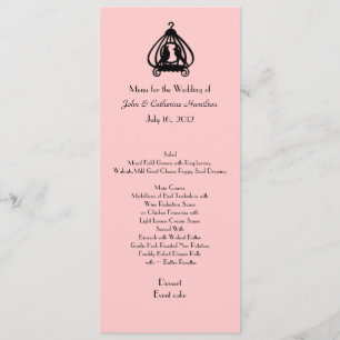 Menu Chic Mariage rose et noir