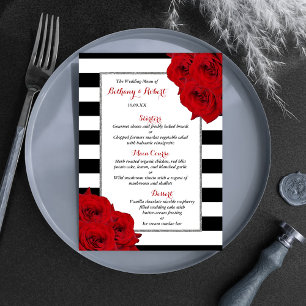 Menu Chic Moderne Luxe Mariage Collection - Roses rouge
