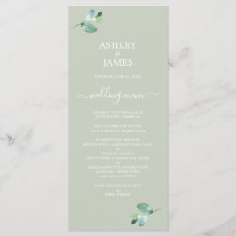 Menu Chic Script Eucalyptus Foliage Mariage vert