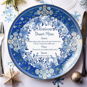 Menu Chinoiserie Bleu Blanc Floral Casse-Noisettes Sold