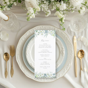 Menu Chloe Simple Elegant Eucalyptus Mariage de verdure
